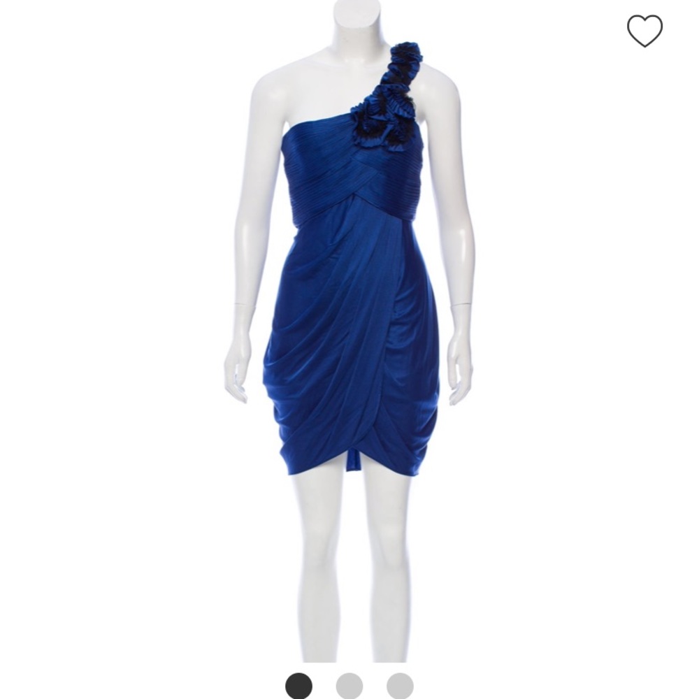 SUPER FUN BCBG Sz S one shoulder blue dress